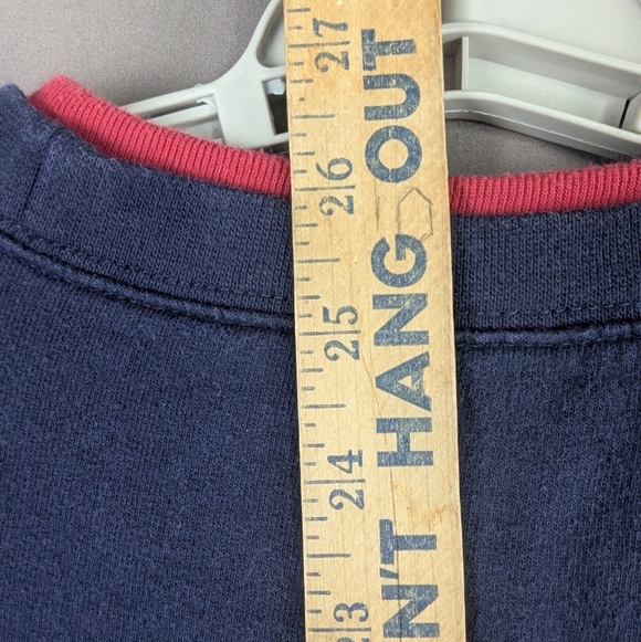 Natural Escape XL Double Collar Grandma Crewneck Navy/Red - Picture 7 of 8